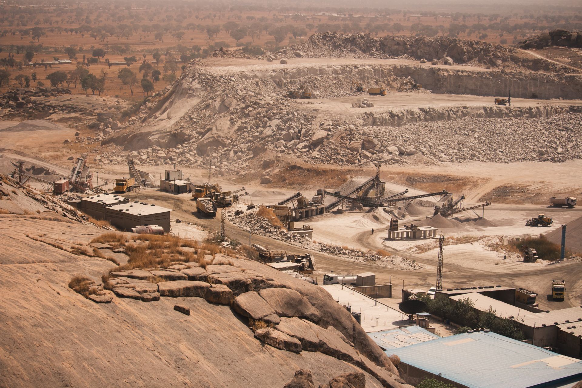 Aerial view of a mining operation in Africa